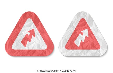 triangles with a texture of crumpled paper and flash