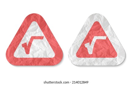 triangles with a texture of crumpled paper and radix symbol