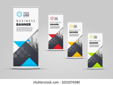 Triangles theme Roll up banner set