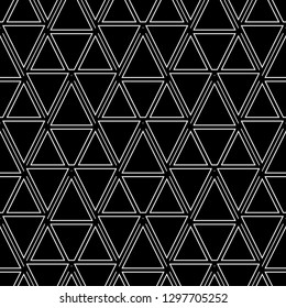 Triangles, trapeziums, lines pattern. Geometrical figures wallpaper. Geometric background. Shapes backdrop. Polygons motif. Digital paper, abstract. Seamless ornament.