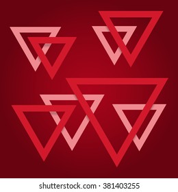 Triangles vector abstract background. Chaotic triangles vector abstract backdrop. Overlapping triangles vector abstract pattern. Red triangles vector abstract pattern.