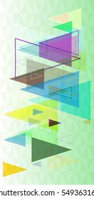 triangles vector background in imaginative motion, talented technology around place