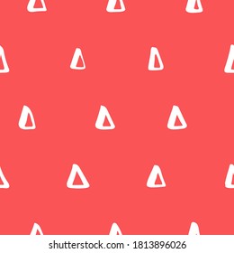 Triangles. Vector seamless pattern. Handdrawn with brush and traced. Black and white, customized color.  For printing on fabric or paper. Simple abstract graphic surface pattern design.
