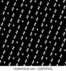 Triangles wallpaper. Geometric motif. Triangular blocks background. Geometrical figures backdrop. Triangle shapes ornament. Digital paper, page fills, web design, polygons abstract. Seamless pattern. 