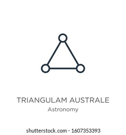 Triangulam australe icon. Thin linear triangulam australe outline icon isolated on white background from astronomy collection. Line vector sign, symbol for web and mobile
