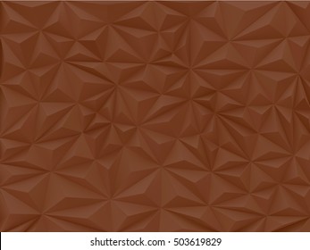 Triangular 3d abstract background in brown chocolate color tone
