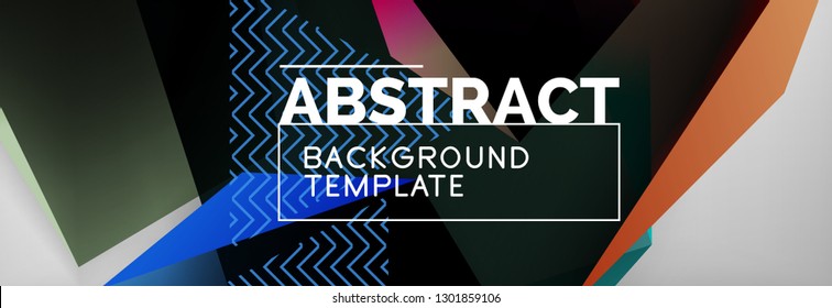 Triangular 3d geometric shapes composition, abstract background, vector line and shapes design