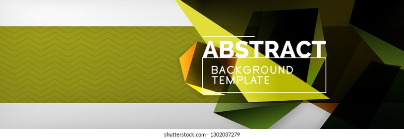 Triangular 3d geometric shapes composition, abstract background, vector line and shapes design