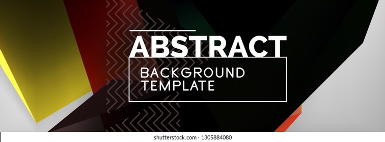 Triangular 3d geometric shapes composition, abstract background, vector line and shapes design