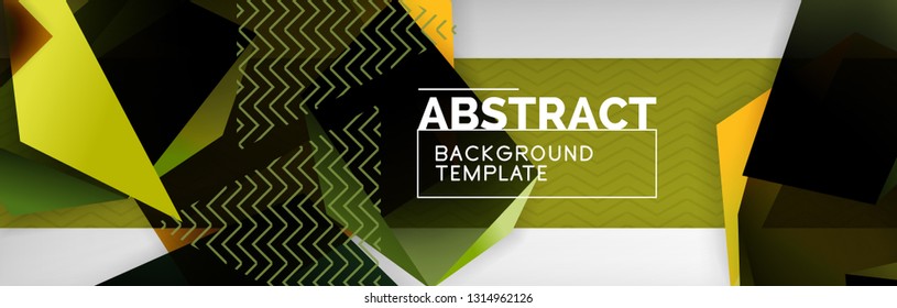 Triangular 3d geometric shapes composition, abstract background, vector line and shapes design