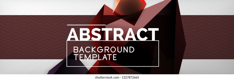 Triangular 3d geometric shapes composition, abstract background, vector line and shapes design