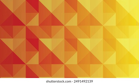 Triangular Abstract background vector design. Yellow and red gradation with triangular pattern. Seamless pattern vector design. Triangular gradation wallpaper.