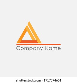 triangular abstract logo, simple and minimalist design. vector illustration