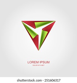 Triangular abstract logotype, Stylized business logo idea, Vector illustration Eps 10