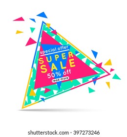 Triangular Abstract Sale Banner. Vector eps 10 format.
