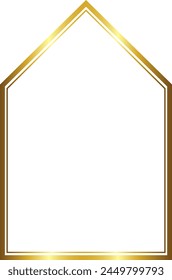 Triangular Arch rectangular frame architecture window door Gold picture frame luxury golden frame gold border Golden vector framework banner decoration decorative element template isolated abstract