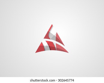 Triangular arrow abstract shape, eps 10 vector