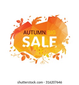 Triangular autumn vector sale banner background
