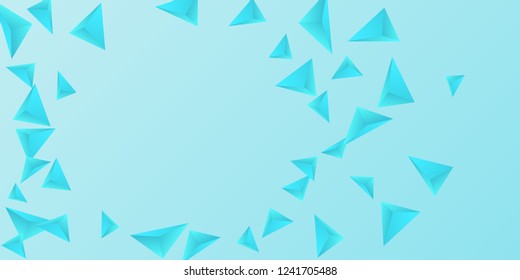 Triangular background. Abstract composition of 3d triangles. 3D vector illustration . Futuristic geometric background.  Blue  three-dimensional triangle in space.