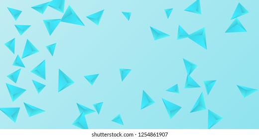 Triangular background. Abstract composition of 3d triangles. 3D vector illustration . Modern geometric background.  Blue  three-dimensional triangle in space.