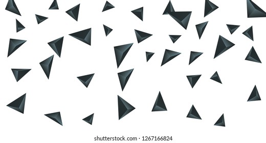 Triangular background. Abstract composition of 3d triangles. 3D vector illustration . Modern geometric background.  Blask  three-dimensional triangle in space.