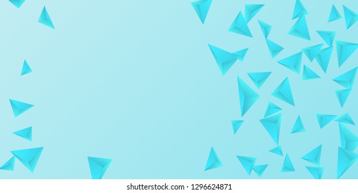 Triangular background. Abstract composition of 3d triangles. 3D vector illustration . Futuristic geometric background.  Blue  three-dimensional triangle in space.