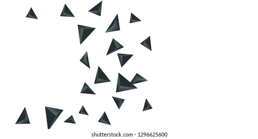 Triangular background. Abstract composition of 3d triangles. Futuristic geometric background.  3D vector illustration . Blask  three-dimensional triangle in space.
