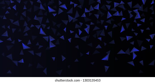 Triangular background. Abstract composition of 3d triangles. 3D vector illustration . Modern geometric background.  Indigo  three-dimensional triangle in space.