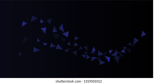 Triangular background. Abstract composition of 3d triangles. 3D vector illustration . Modern geometric background.  Indigo  three-dimensional triangle in space.