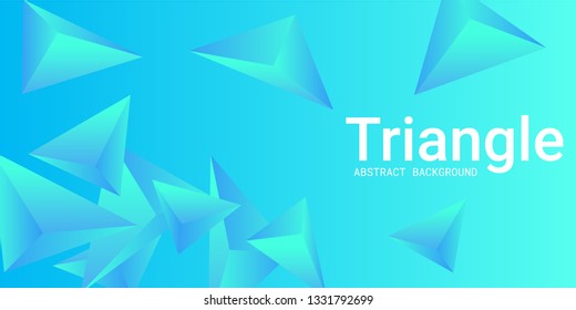 Triangular background. Abstract composition of 3d triangles. Minimal geometric background.  3D vector illustration . Blue  three-dimensional triangle in space.