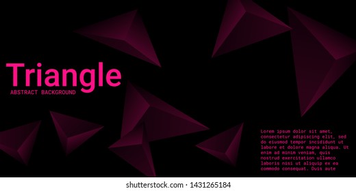 Triangular background. Abstract composition of 3d triangles. Creative geometric background.  3D vector illustration . Mangent  three-dimensional triangle in space.