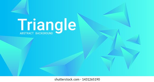 Triangular background. Abstract composition of 3d triangles. Minimal geometric background.  3D vector illustration . Blue  three-dimensional triangle in space.