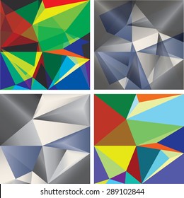 Triangular Background Collection. Vector Illustration. 