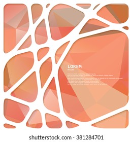 Triangular background of pastel colors with white creative frame.