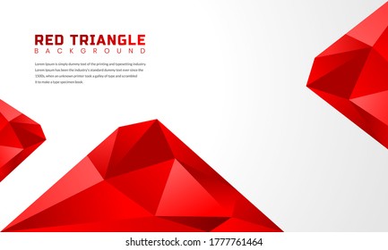 Triangular background with red gradations and provided text space. Modern and futuristic design. Fit for flyers, book covers, leaflets, magazines, posters, flyers, etc.