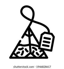 triangular bag tea line icon vector. triangular bag tea sign. isolated contour symbol black illustration