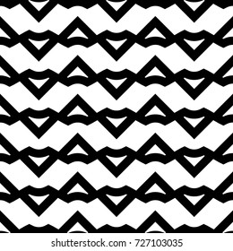Triangular blocks wallpaper. Repeated geometrical figures background. Seamless surface pattern design with chevrons. Mosaic polygons motif. Digital paper with jagged triangles. Web designing. Vector.