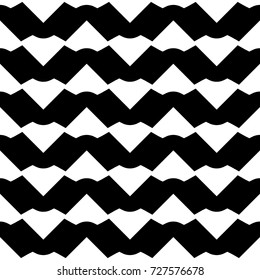 Triangular blocks wallpaper. Repeated geometrical figures background. Seamless surface pattern design with chevrons. Mosaic polygons motif. Digital paper with jagged triangles. Web designing. Vector.