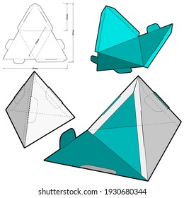 Triangular Box and Die-cut Pattern. Ease of assembly, no need for glue. The .eps file is full scale and fully functional. Prepared for real cardboard production.