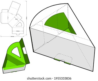 Triangular Box and Die-cut Pattern. The .eps file is full scale and fully functional. Prepared for real cardboard production.