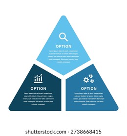 Triangular Business Infographic with Three Options
