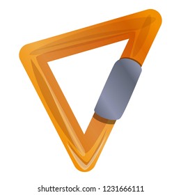 Triangular carabine icon. Cartoon of triangular carabine vector icon for web design isolated on white background