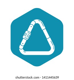 Triangular carabine icon. Simple illustration of triangular carabine vector icon for web design isolated on white background