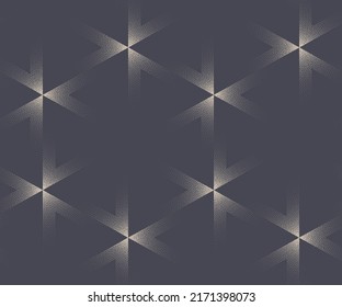 Triangular Cell Geometric Seamless Pattern Vector Futuristic Abstract Background. Triangle Form Grid Structure Grainy Subtle Texture Repetitive Gray Wallpaper. Gritty Half Tone Art Modern Illustration