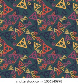 Triangular chaos seamless pattern. Authentic design for digital and print media.