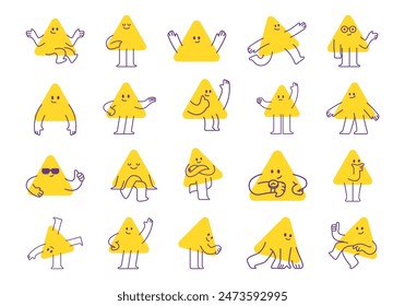 Triangular Character Illustration Element Set