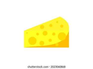 Triangular cheese slice. Simple cheese clipart. Cheese icon. Vector and illustration.