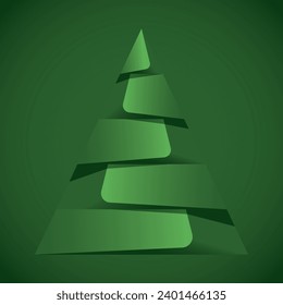 Árbol de Navidad triangular sobre fondo verde para la decoración