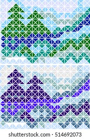 Triangular triangular Christmas tree on snowy background