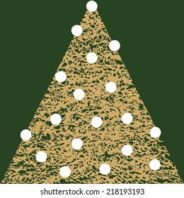 Triangular Christmas tree with snow balls